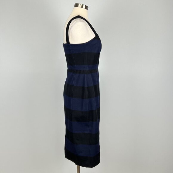 Banana Republic Womens Stripe Square Neck Bi Stretch Dress Blue Black size 8 - Picture 7 of 14